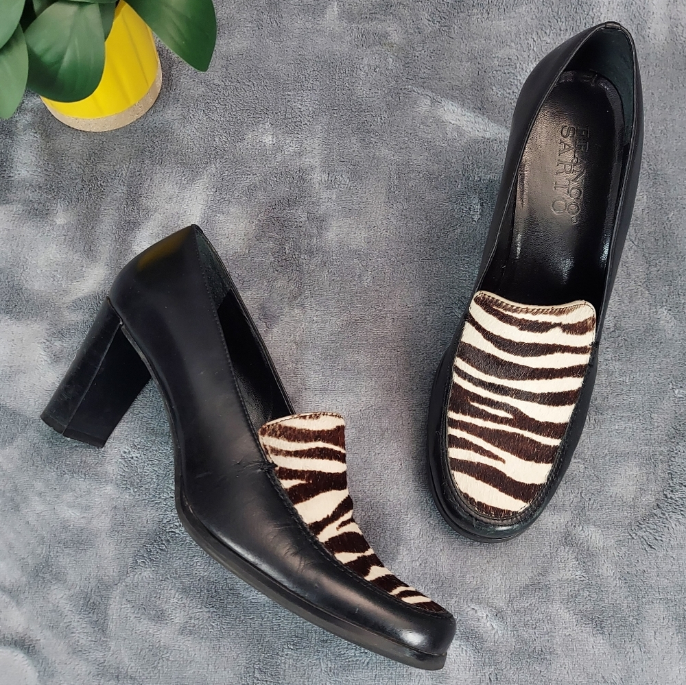 Franco Sarto Zebra Print Pumps, Women's Sz 9 - Picture 5 of 12